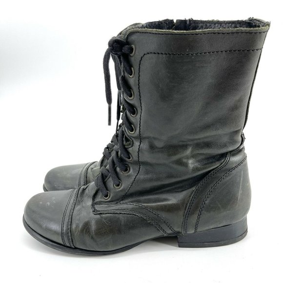 Size 9M Steve Madden Combat Troopa Green Boots - Picture 5 of 8
